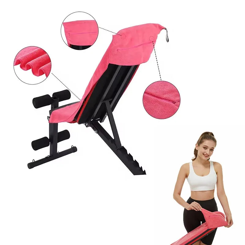 Custom Microfiber Gym Bench Towel with Zipper Pocket for Training, Studio Use & Wellness Programs