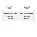 Custom Handheld Flags 100% Polyester | Digital CMYK Printing | 100 MOQ | 5-Day Lead Time