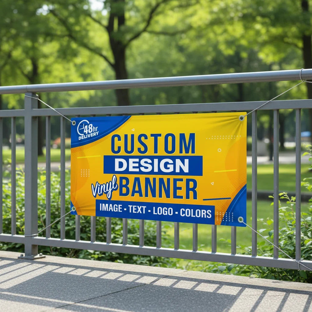 Custom Outdoor Flags: 1 MOQ, 3-Day Lead, 65-250gsm Polyester | Advertising Banners with Grommets