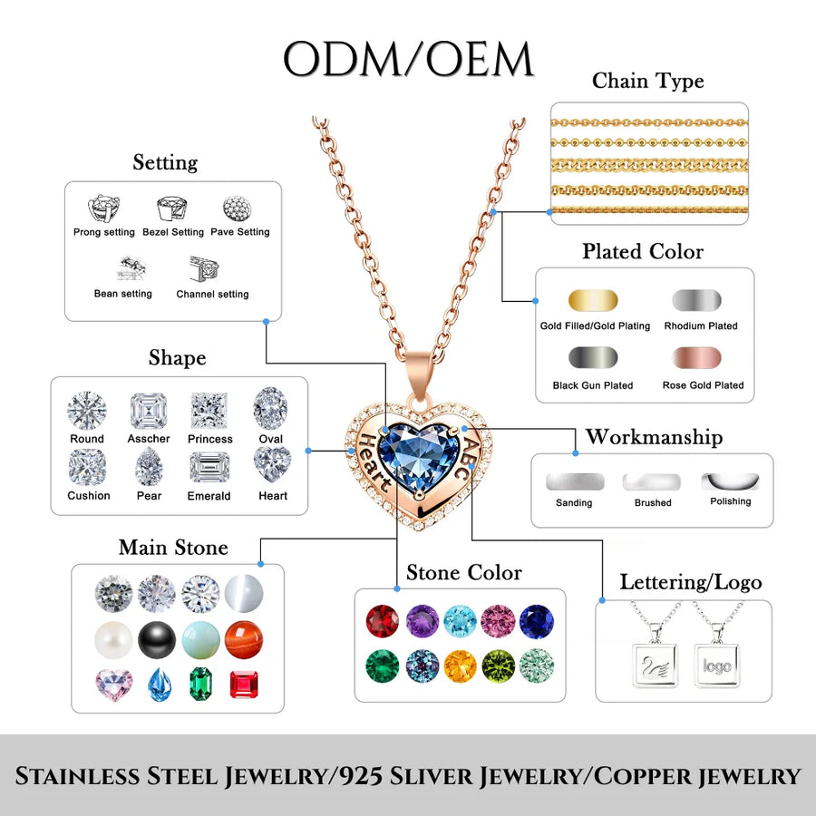 Custom 316L Stainless Steel Jewelry with Logo | MOQ 35 | 0.3μm Plating