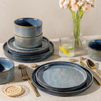 Reactive Glaze Stoneware Dinner Set 12-Piece | OEM/ODM | 500 MOQ