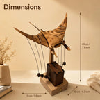Handcrafted Walnut Music Box | Manta Ray Desk Ornament | Anxiety Relief Gift