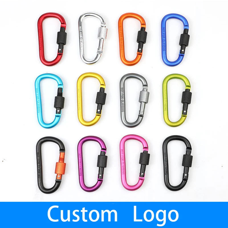 Custom Aluminum Carabiner Clips with Logo | Promotional Giveaways | 20 pcs MOQ