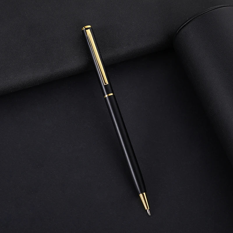 Slim Metal Ballpoint Pen with Custom Logo for Office Writing and Corporate Gifts