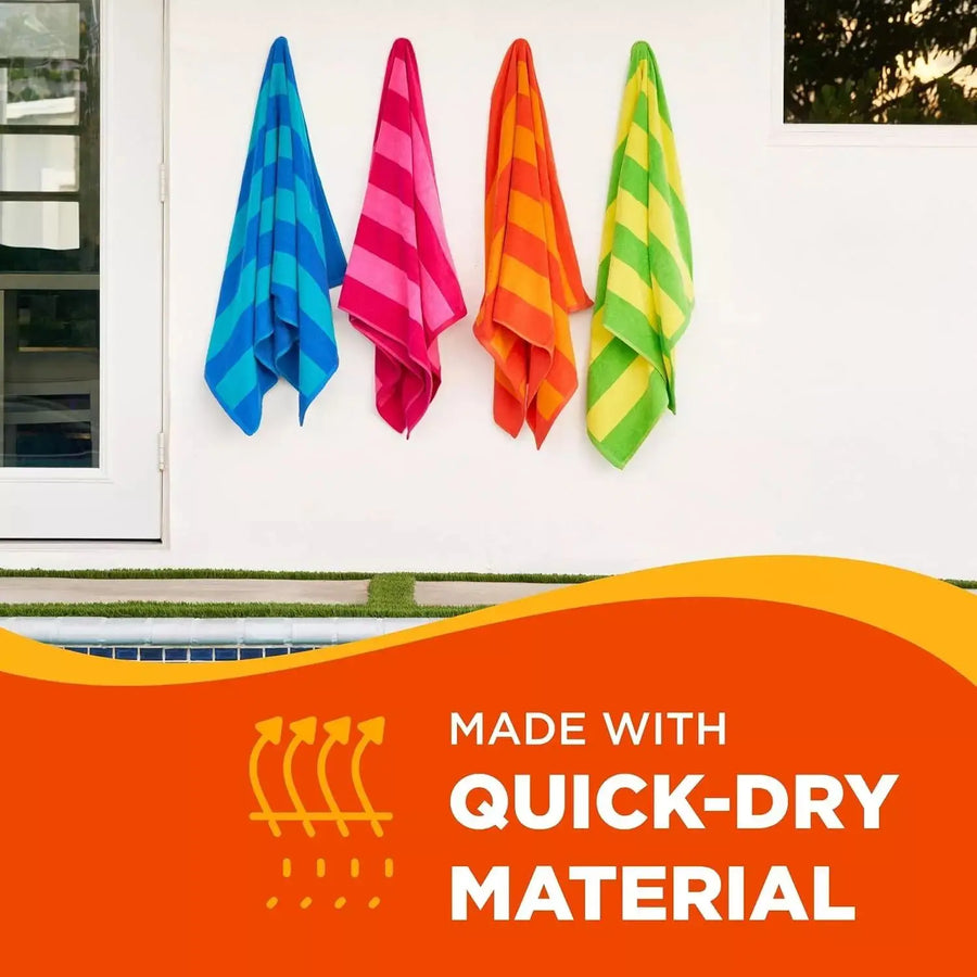 Custom 100% Cotton Striped Beach Towel for Travel, Yoga, Bath, Pool, and Resort Use