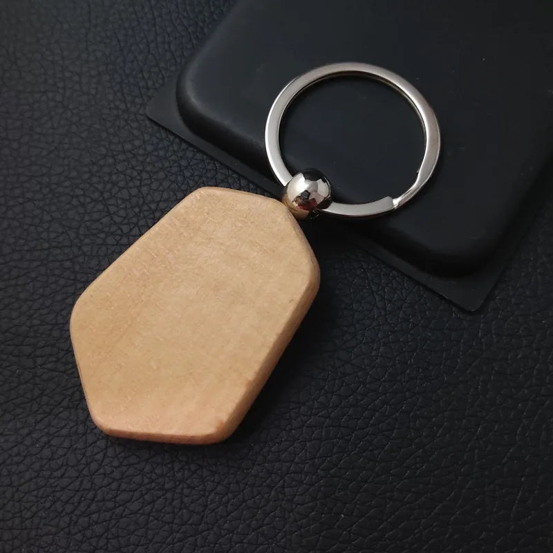 Custom Solid Wood Keychains | Laser Engraved Logo | 1,000-Piece MOQ | Promotional & Hospitality