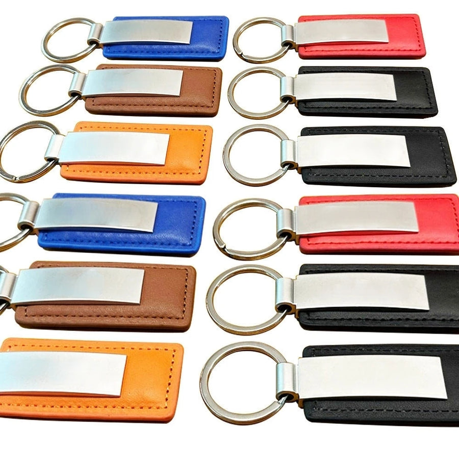 Custom Photo PU Leather Car Keychain – Sublimation Blank for Full‑Color Logo