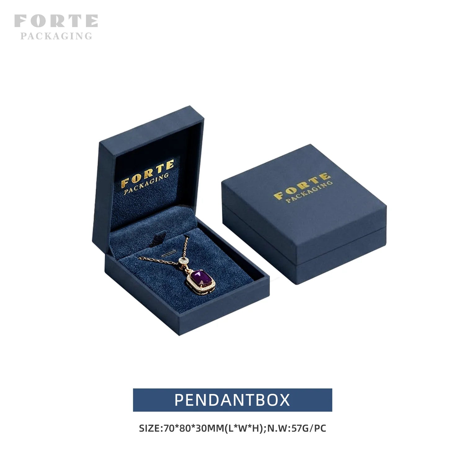 Custom PU Leather Jewelry Box with Embossing | Navy Blue | 31-Day Lead Time