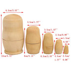 Custom Wooden Nesting Doll Set | 5-Piece Solid Wood Craft | Bulk Wholesale