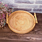 Custom Rattan Floating Breakfast Tray | 5 Piece MOQ | Hotel Pool Service