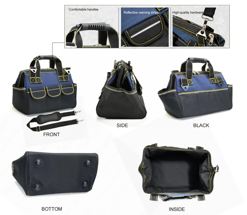 Custom Electrician Tool Bags with Logo – 1680D Oxford, 150 lb Cap