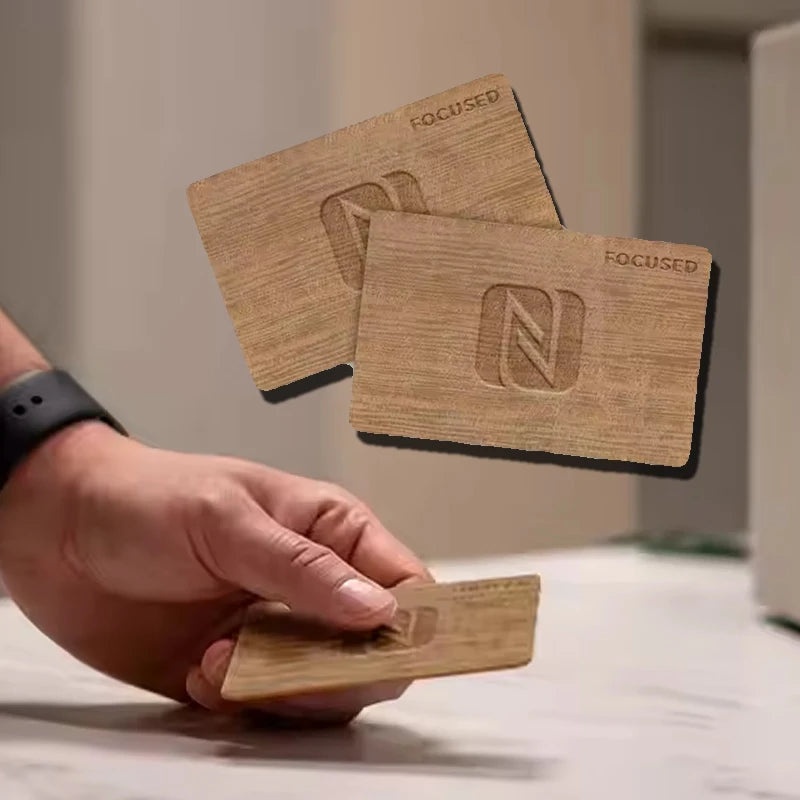 Eco-Friendly RFID Wood Cards | 13.56 MHz | Laser Engraved | 100 MOQ | Hotel, Gift