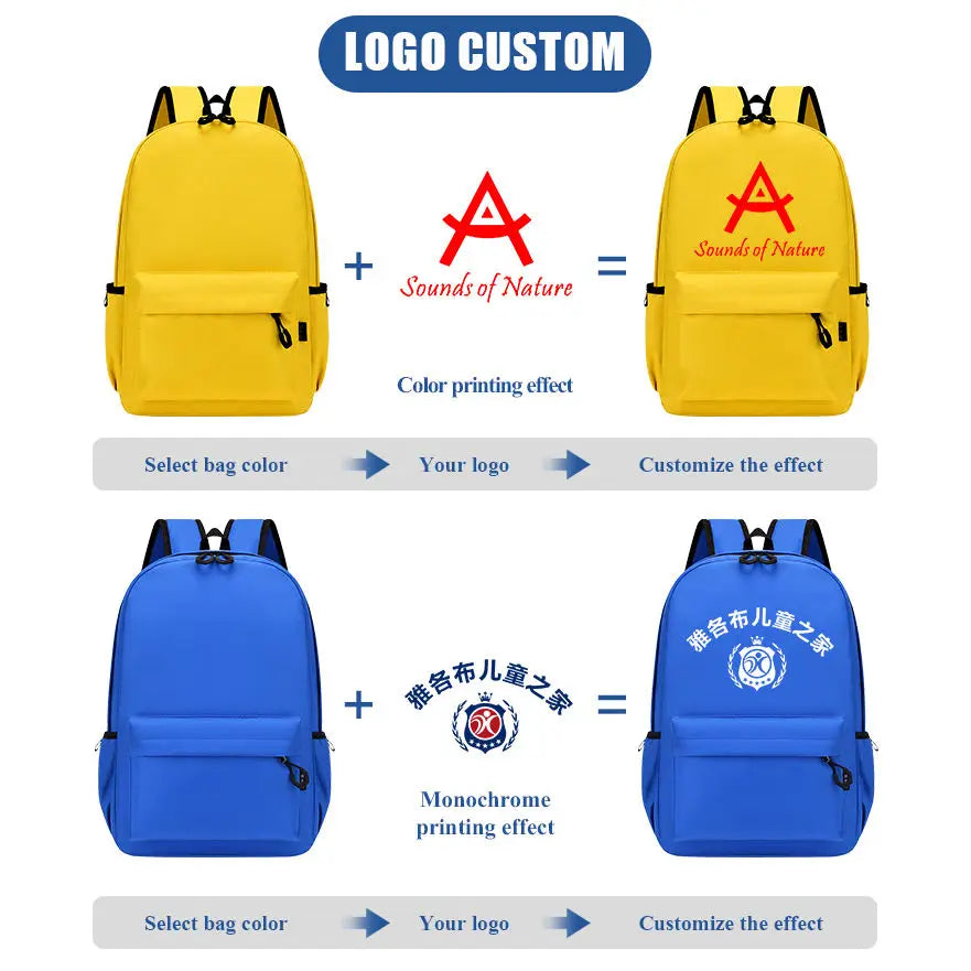 Custom Logo Kids School Backpack | Bulk 500 Pcs
