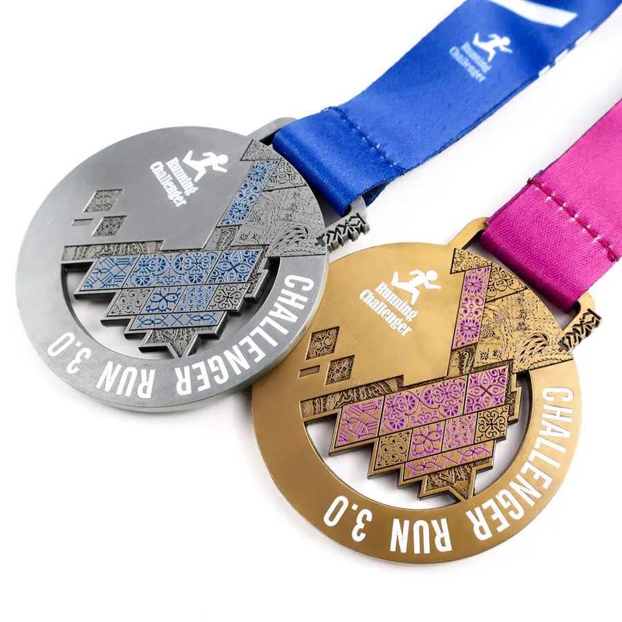 Custom Zinc Alloy Medal with Soft Enamel | 70mm Marathon Finisher Awards & Corporate Recognition | 50 MOQ