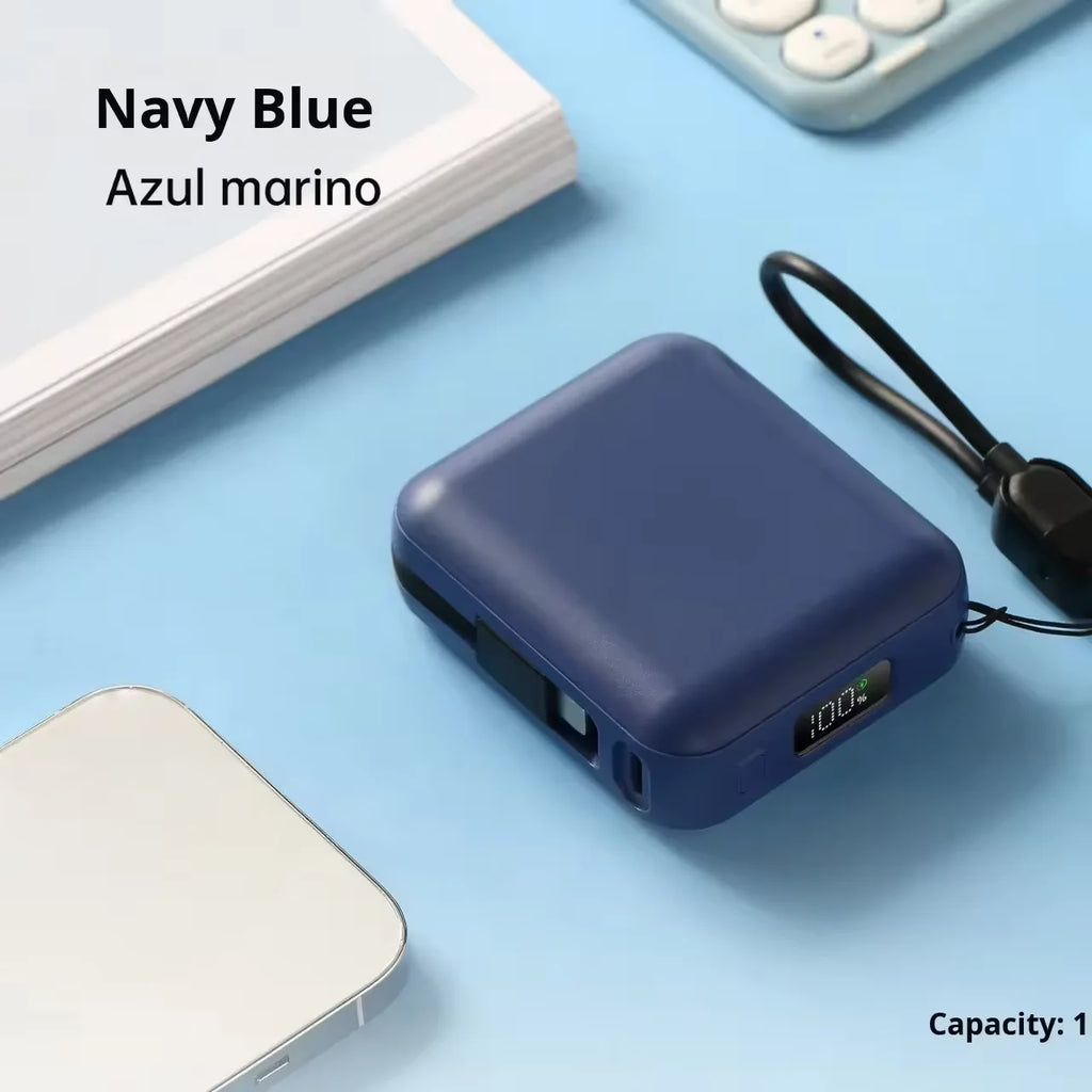 Custom Logo Mini Power Bank with Strap and Display Screen