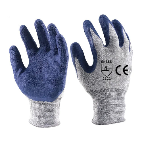 CE EN388 Certified Work Gloves | Latex Coated Anti-Slip | 120pc MOQ