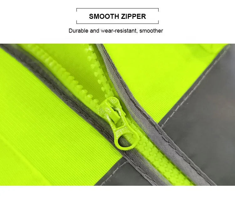 Custom High Visibility Reflective Safety Vest – Multi Pocket Breathable Mesh Workwear for Construction, Road Crew & Security