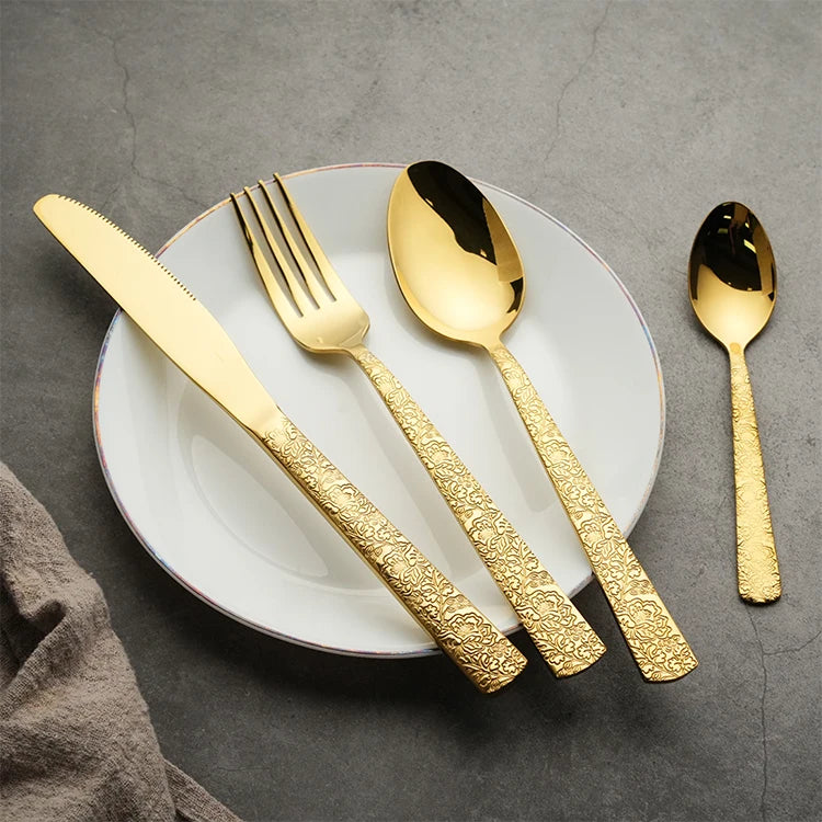 Royal Design Stainless Steel Flatware | Gold Cutlery Sets