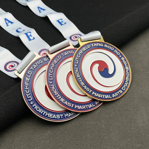 Wholesale Custom Zinc Alloy Medals | 65mm Sports Awards with Ribbon | 50 MOQ | 10 Plating Finishes