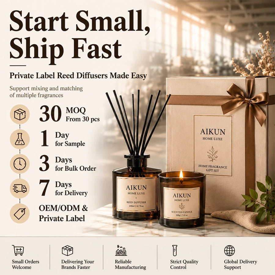 Custom Logo Glass Reed Diffuser | Corporate Gift MOQ 100