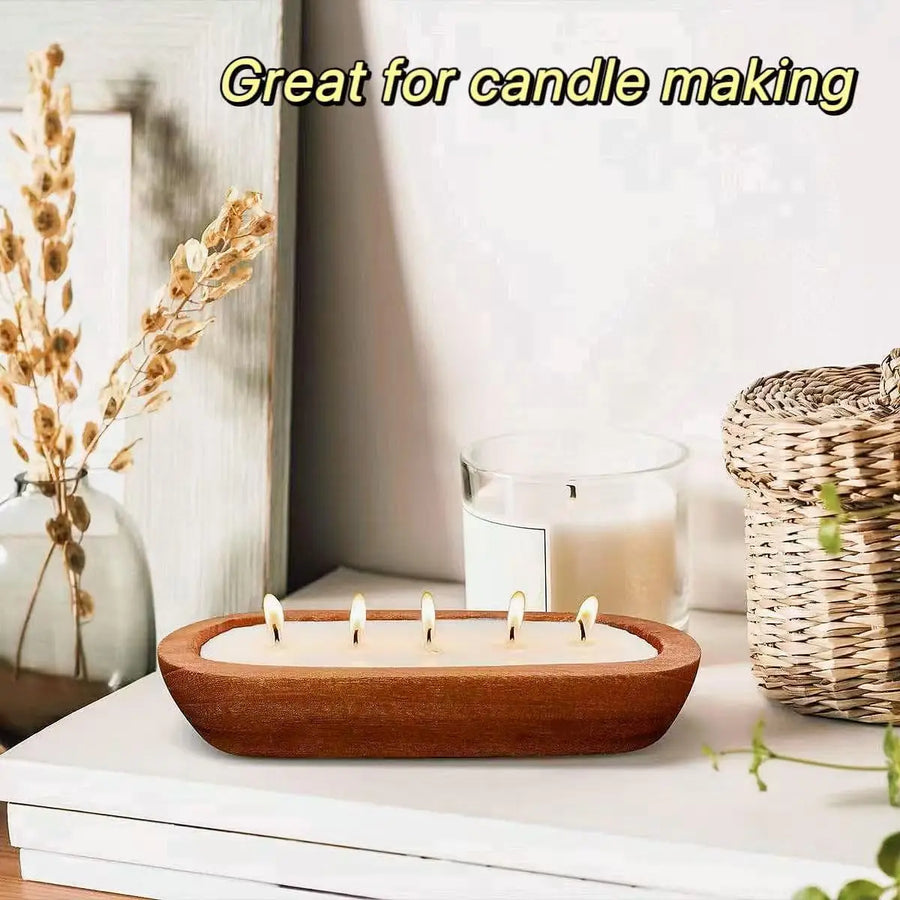 Hand-Carved Wooden Candle Bowl | Oval Rustic Decor Bowl | Factory Wholesale