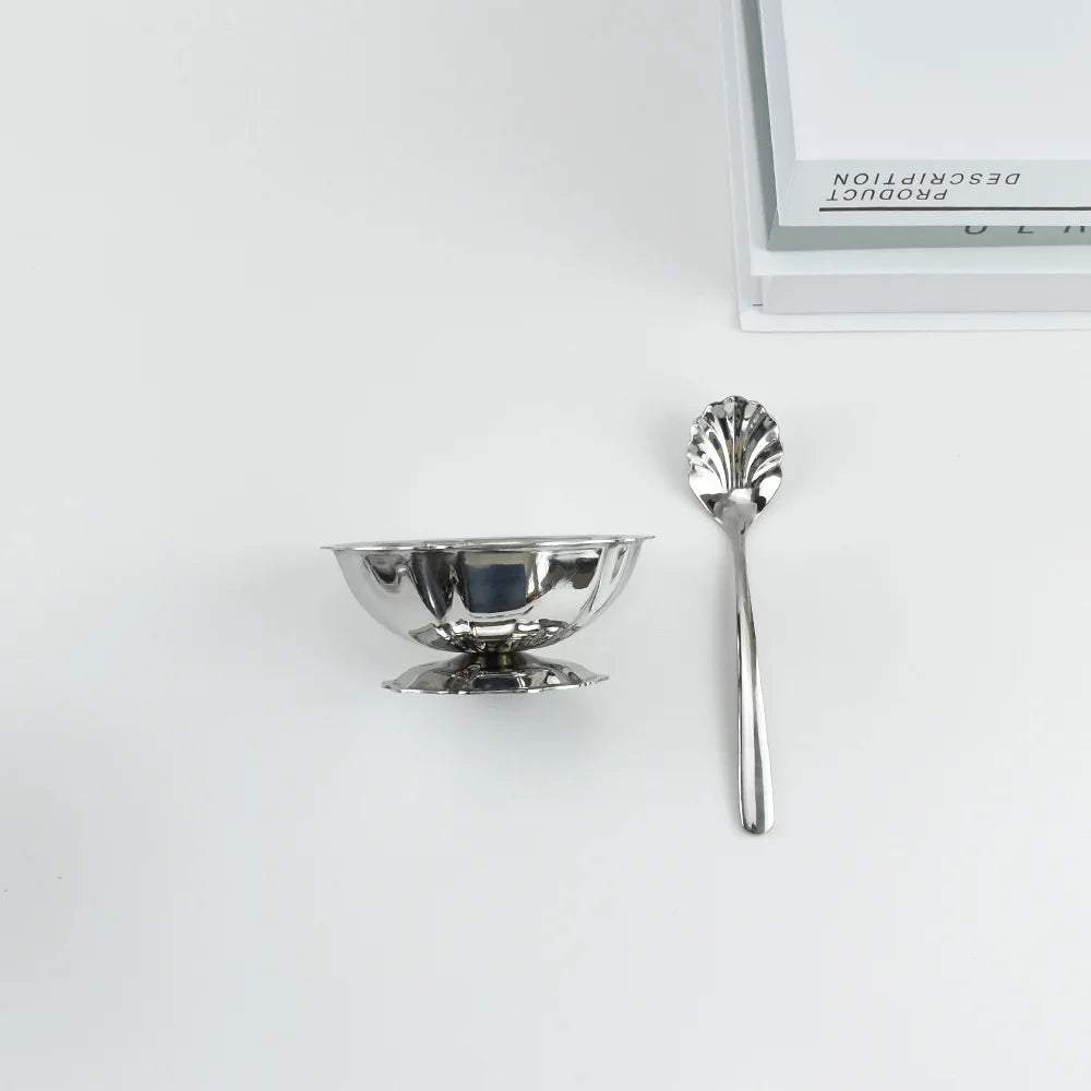 304 Stainless Steel Dessert Cup | Tulip Shape | 50 MOQ | Custom Logo