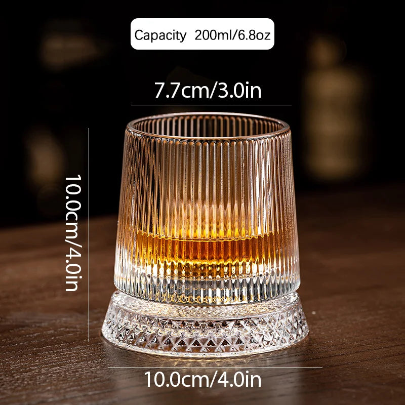 Crystal Rotating Tumbler with Diamond Engraving | 50 MOQ for Executive Gifts