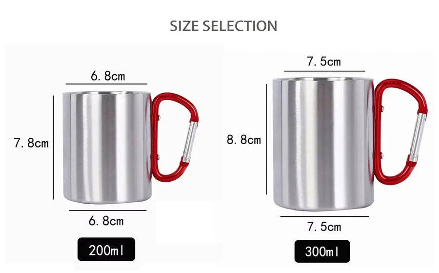 Carabiner Camping Tumbler 200ml 300ml | Custom Logo | 304 SS