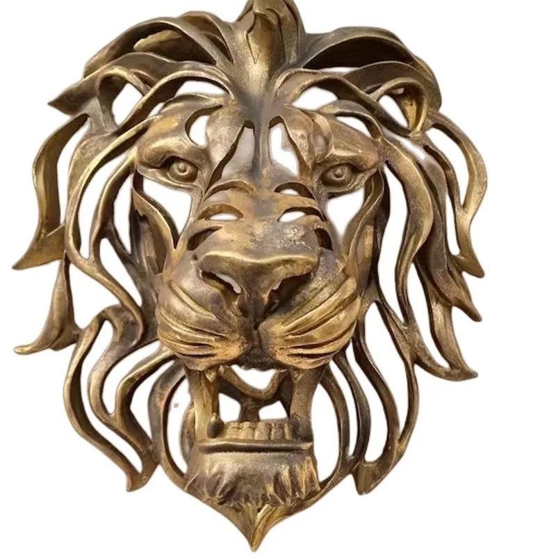Hand-Painted Resin Lion Head Sculpture | Antique Wall Decor | Wholesale
