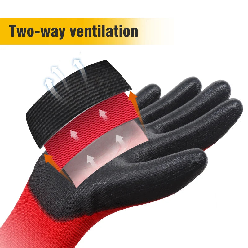 Custom EN388 Work Gloves with Logo – 13 Gauge Cut-Resistant Gloves for Industrial Safety