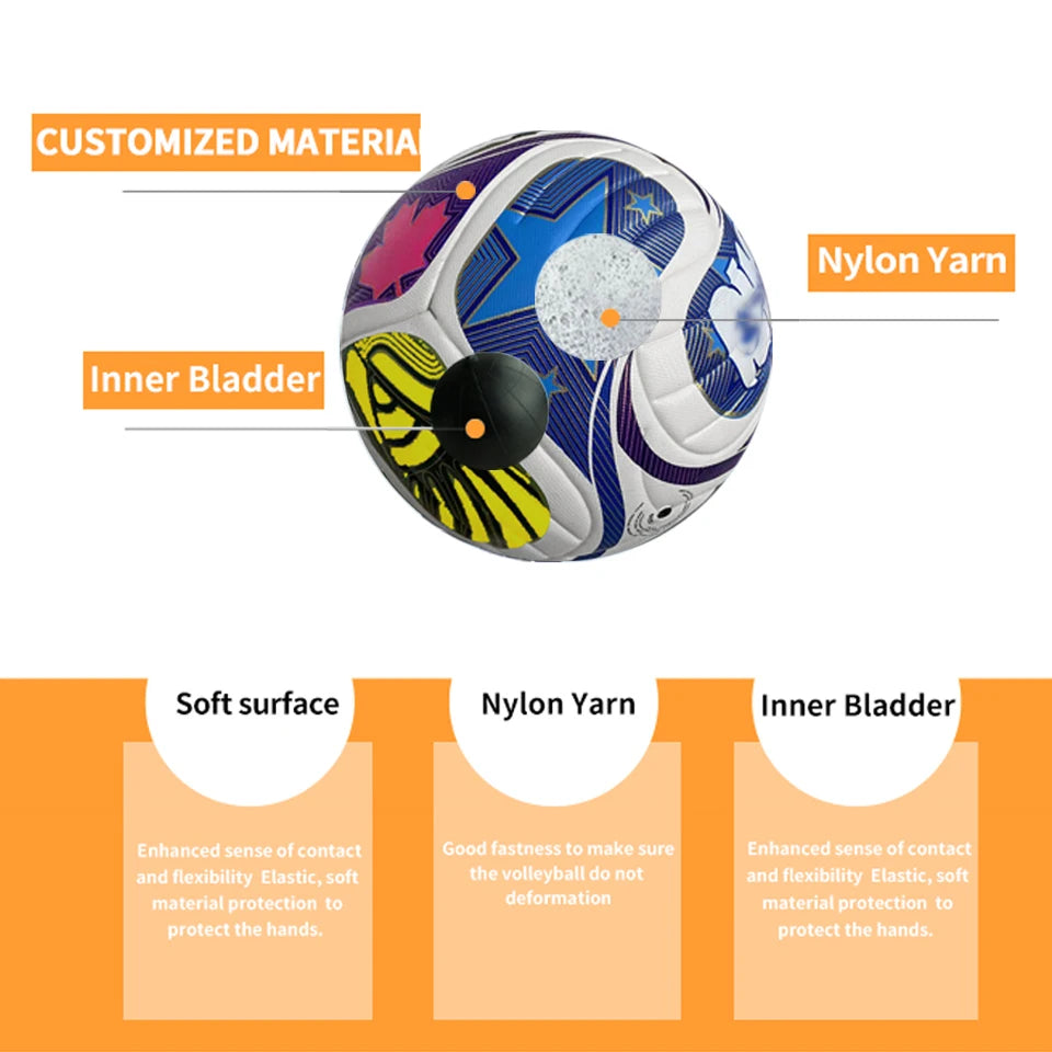 Custom PU Soccer Ball with Logo | Size 5 Machine Stitched