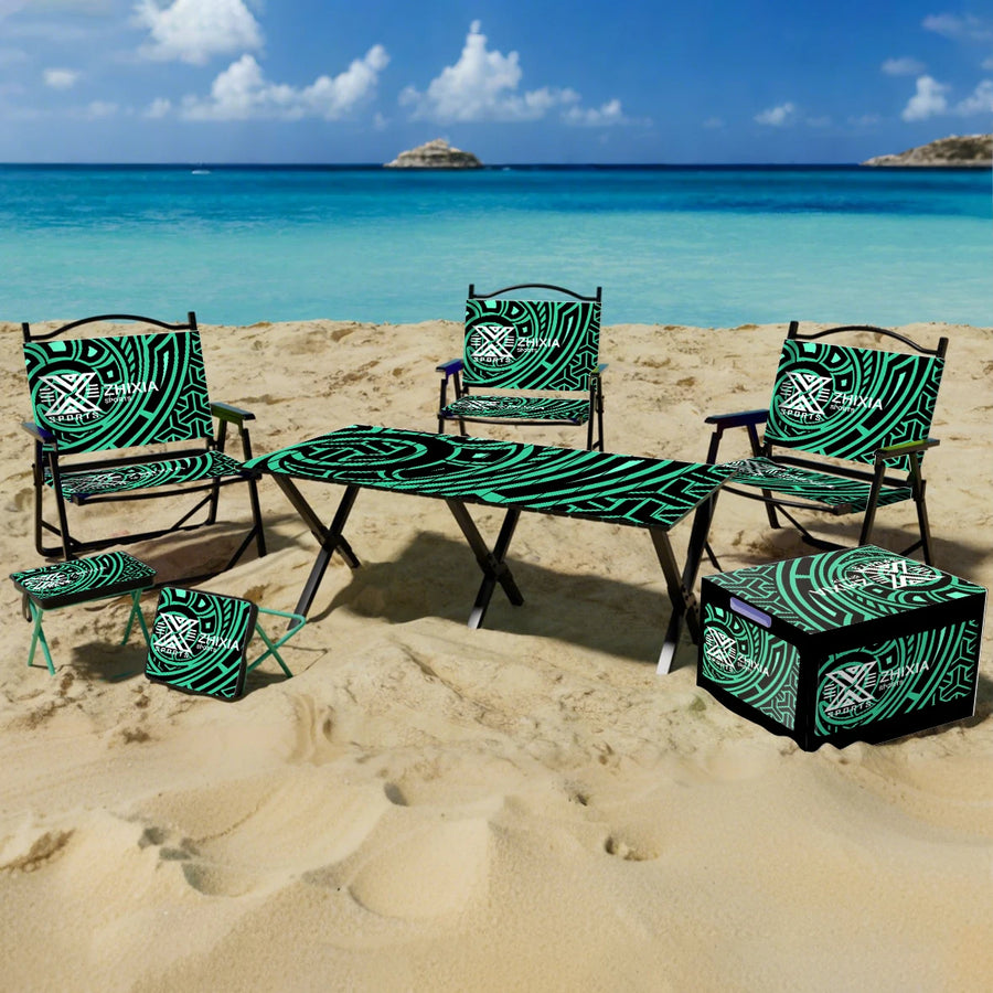 Custom Folding Camping Picnic Chair & Table Set: Metal Frame, Digital Print Logo, MOQ 100 for Tailgate
