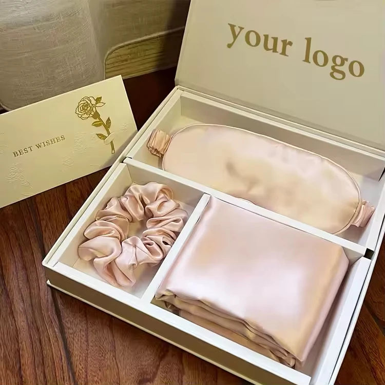Custom 6A Grade Silk Gift Set with Logo | 2 MOQ