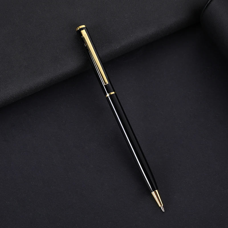 Slim Metal Ballpoint Pen with Custom Logo for Office Writing and Corporate Gifts