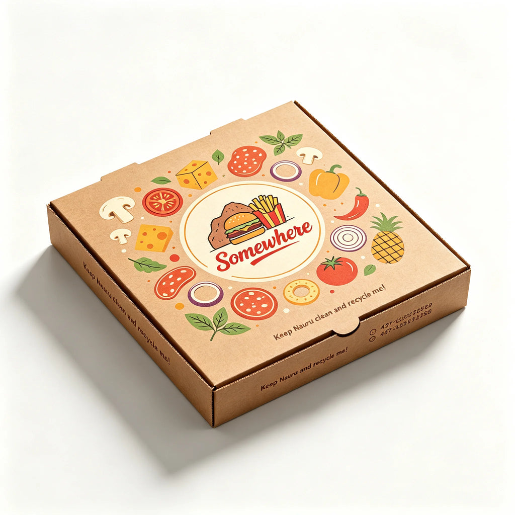 Custom Logo 3-Compartment Pizza Boxes | Restaurant Packaging MOQ 500