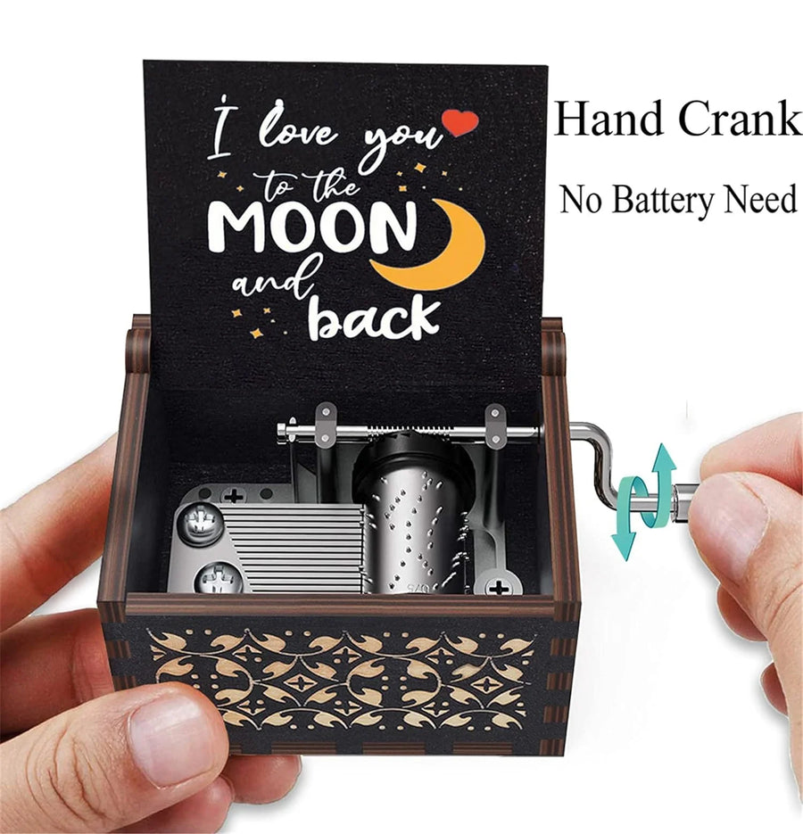Custom Wooden Music Boxes with Logo | Hand Cranked MOQ 5