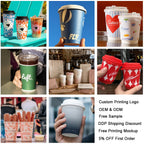 Custom Embossed Double Wall Paper Cup with Logo for Cafe | MOQ 10,000