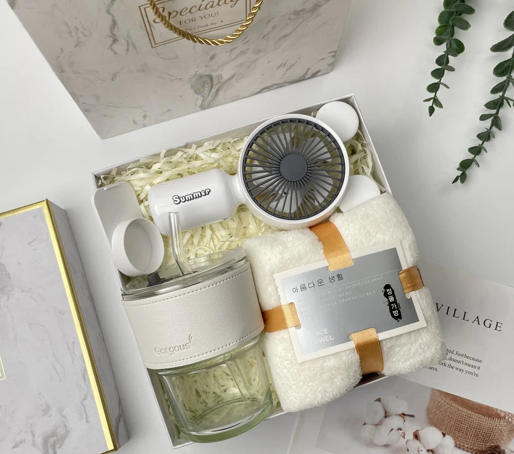 Custom Ceramic Gift Sets: 10 MOQ, 5-Day Lead | Mug, Bottle, Towel for Weddings & Corporate Gifts