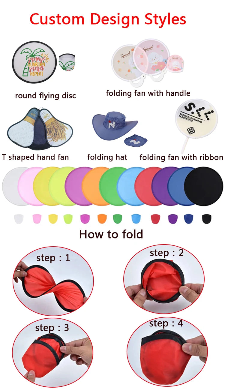Custom Foldable Hand Fan with Logo | Bulk MOQ 500