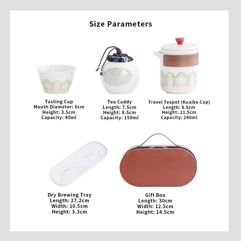 Luxury Tea Gift Set Leather Ceramic | 10 MOQ for VIP Corporate Gifts