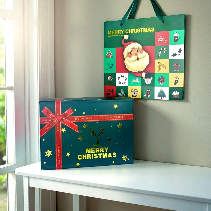 Custom Christmas Gift Boxes with Gold Foil Logo | MOQ 1000