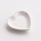 Custom Ceramic Trinket Dishes: 100 MOQ, Golden Edge, 10.5cm | Wedding & Jewelry Display Plates