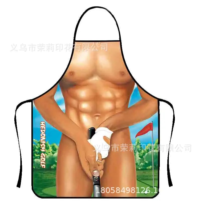 Waterproof Polyester Apron | 3D Printed Cartoon Barbecue Apron