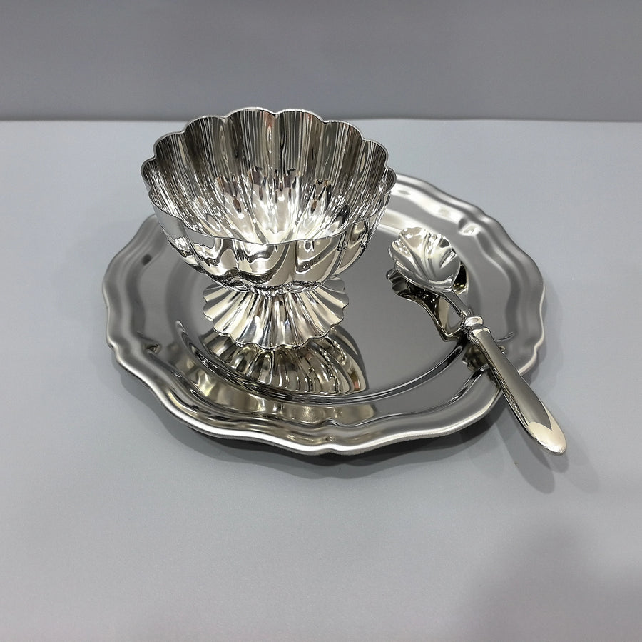 304 Stainless Steel Dessert Cup | Tulip Shape | 50 MOQ | Custom Logo