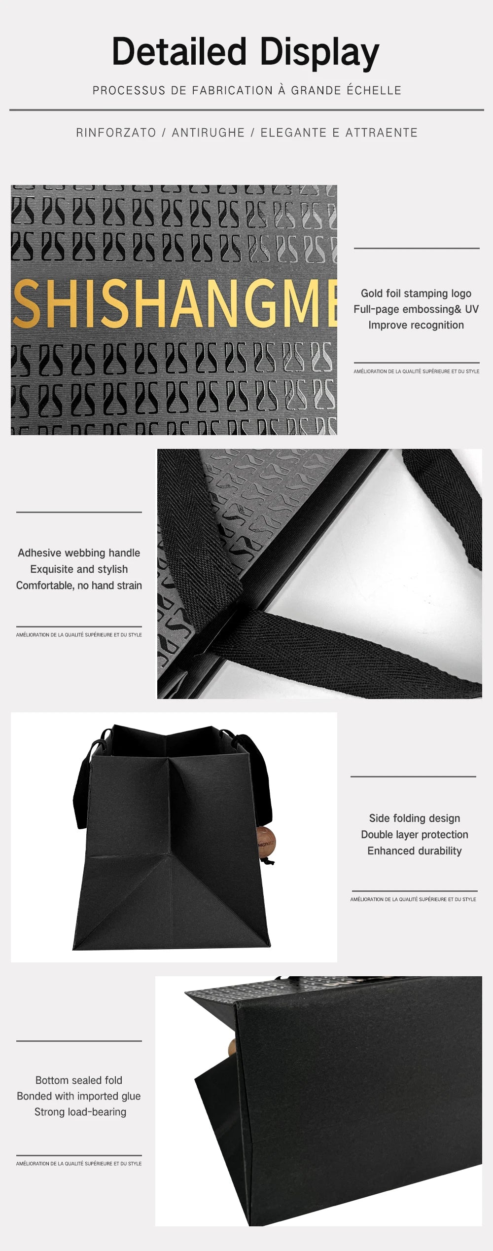 Custom Luxury Paper Shopping Bags | Embossing & Hot Stamping | Eco-Friendly Bulk