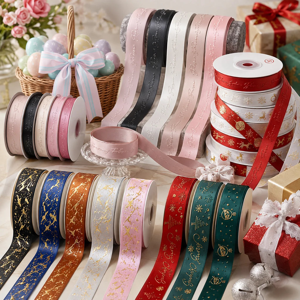 Custom 3D Embossed Recycled Polyester Ribbon | OEKO-TEX, GRS, 100 MOQ, 196 Colors