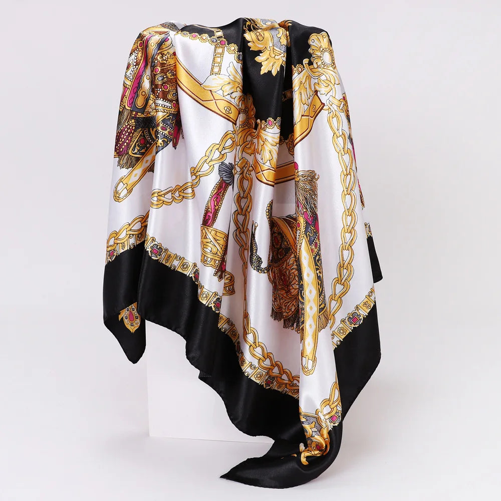 Custom Printed 90cm Square Scarf | 10 Pcs MOQ Wholesale Silk/Polyester Shawl