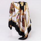 Custom Printed 90cm Square Scarf | 10 Pcs MOQ Wholesale Silk/Polyester Shawl