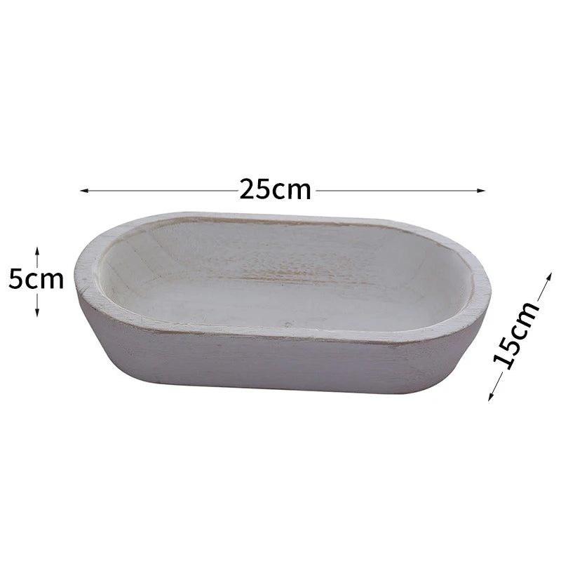 Hand-Carved Wooden Candle Bowl | Oval Rustic Decor Bowl | Factory Wholesale