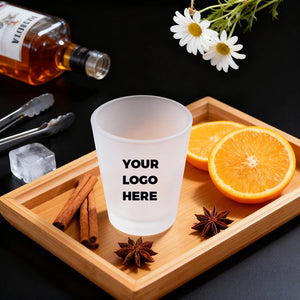 Custom 1.5oz Sublimation Shot Glass | Frosted Glass Barware | Bulk Corporate Gifts